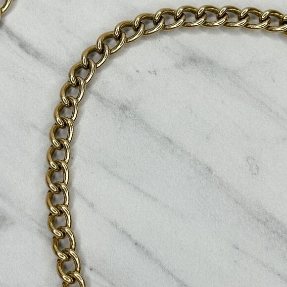 Lightweight Coin Charm Gold Tone Metal Chain Link Belt ✨ - Picture 11 of 12